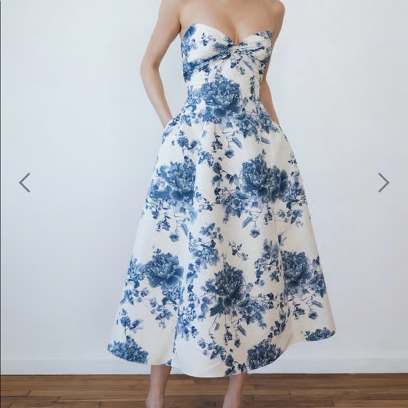 Jenny Yoo Amelia Print blue floral dress - Picture 2 of 4